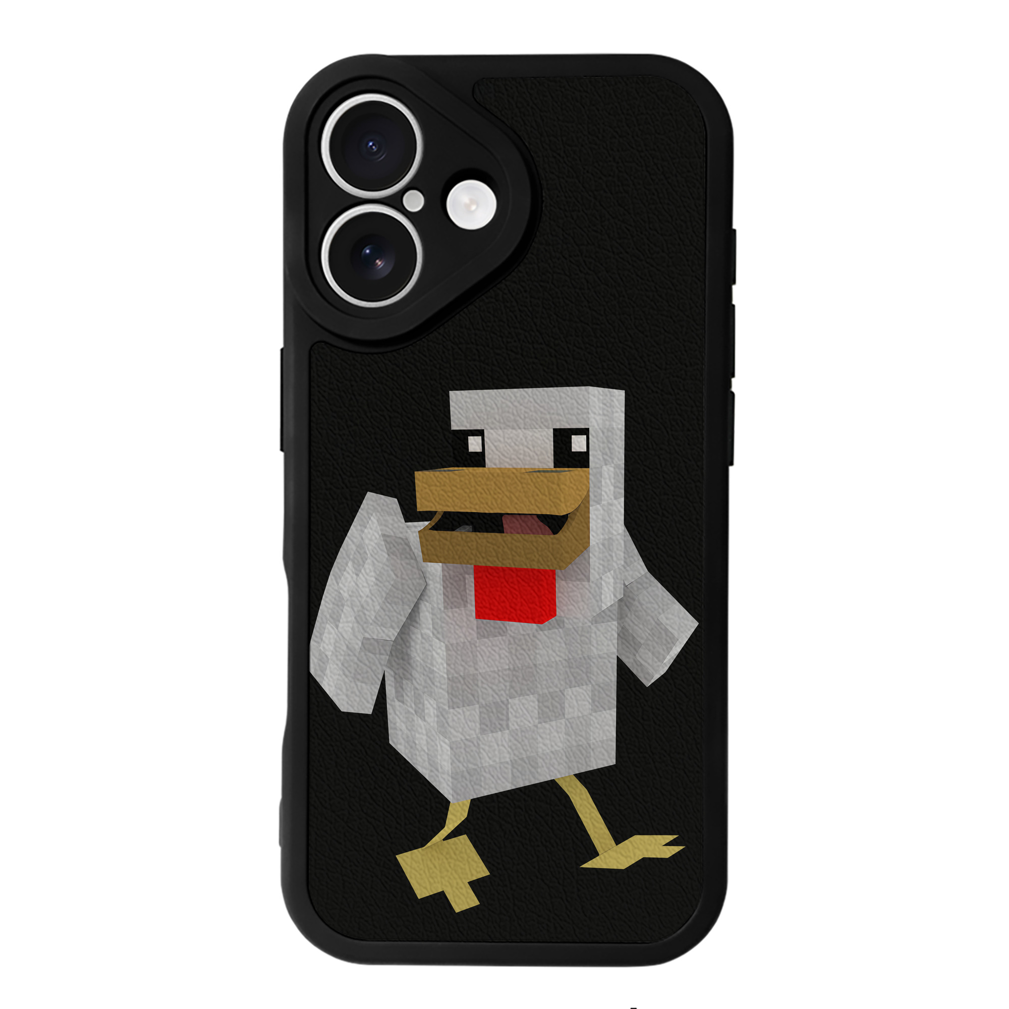 （画像用） マインクラフト ブロックの世界 Minecraft MC Block world 【iPhone 16シリーズ対応】シリコンスマホケース（レザー調） 材質：シリコン